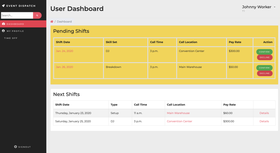 screenshot of Event Dispatch